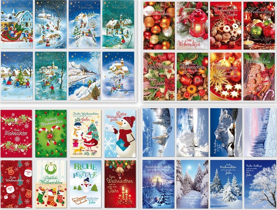 gute Auswahl an Weihnachtskarten,Glückwunschkarten mit Umschlag, Blitzversand