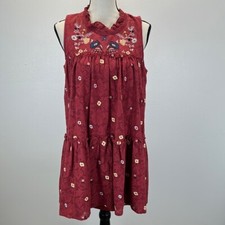 Miami lace embroidered teal mini dress size medium EUC