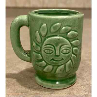 Vintage Mini Green Tea Cup Shot Glass 2.25  Sunshine Sun