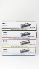 NEW Genuine Set of 4 Dell 2150/2155 Toner Cartridges - Cyan Yellow Magenta Black
