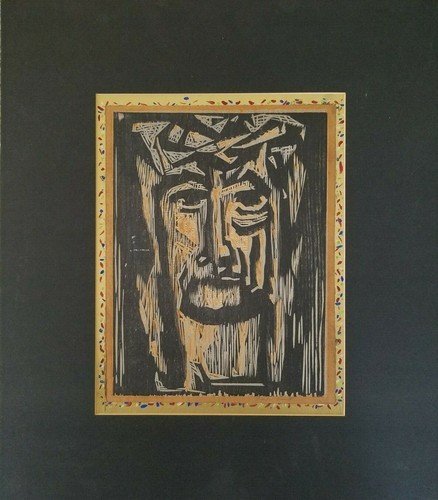 Charles Francis Quest (americano, 1904-1993) xilografia di Gesù - Foto 2 di 5