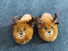 Slippers Christmas Reindeer Size MEDIUM Youth HOLIDAY SLIPPERS