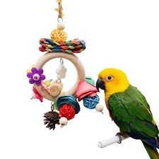 Bird Chewing Toys Hanging Natural Materials Parrot Chew Toy Bird Cage Accesso...