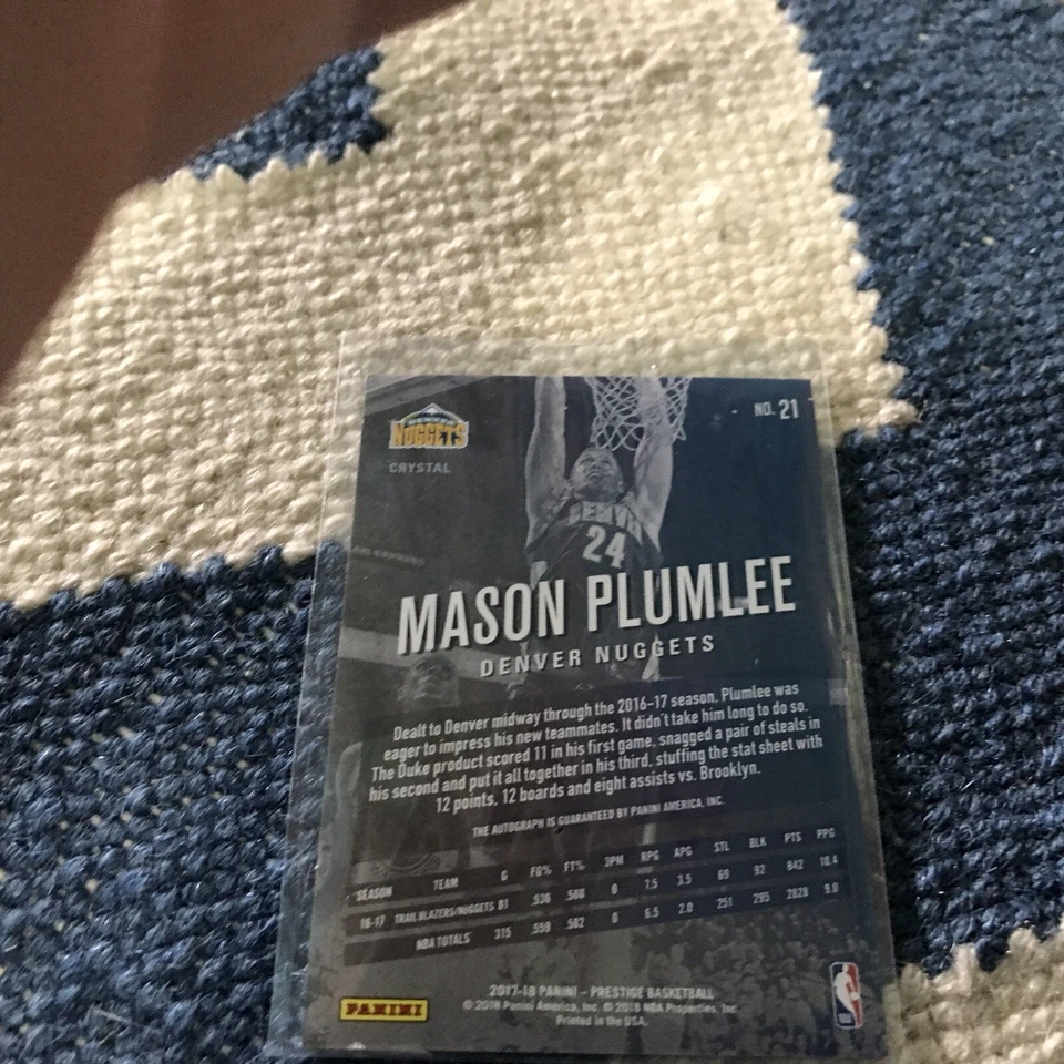 Panini Prestige 2017-18 - Bonus Shots Signatures #21 Mason Plumlee (AU) Foto 2 de 2