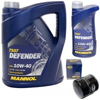MotoröL Set Mannol 10W-40 6 Liter + ÖLfilter Sm 124 FüR Subaru Tribeca 3.0 B9