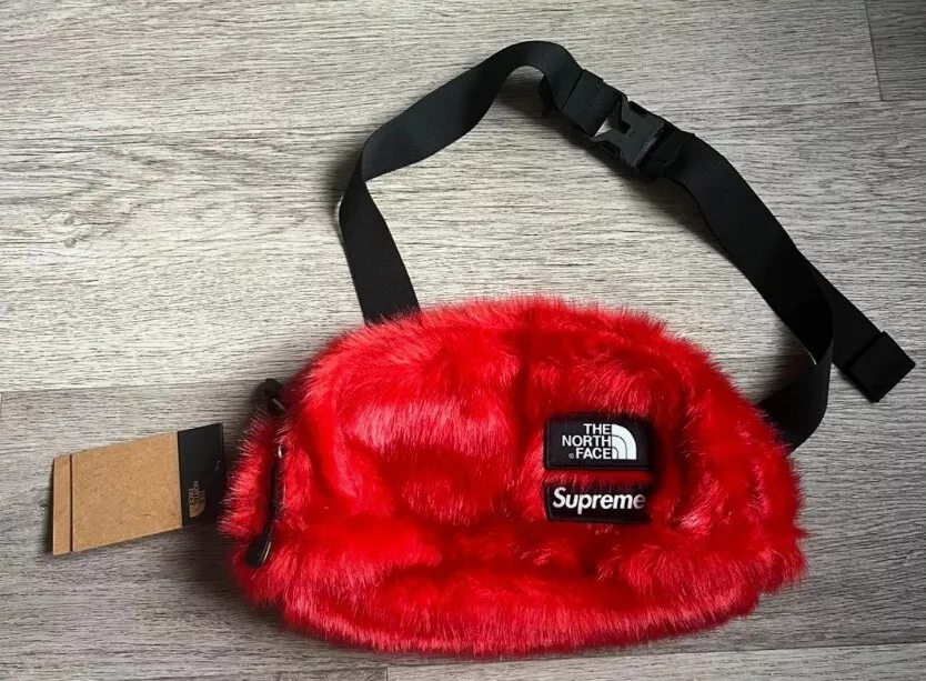 FW20 Supreme x THE NORTH FACE Fausse Fourrure Rouge Taille / Ceinture Sac TNF Épaule Neuf