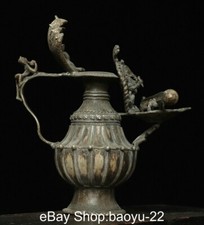 Old Dynasty Bronze Silvering Ganesh Lord Ganesha Elephant God Buddha Kettle Pot