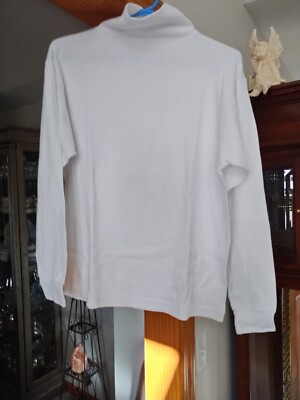 Women's Steeple Chase White Turtleneck Sweater Size M