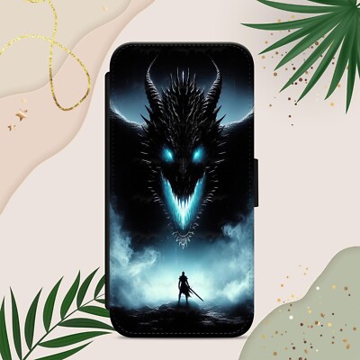 DRACHE HANDYHÜLLE FÜR IPHONE SAMSUNG PIXEL SAMURAISCHWERT FLIP WALLET