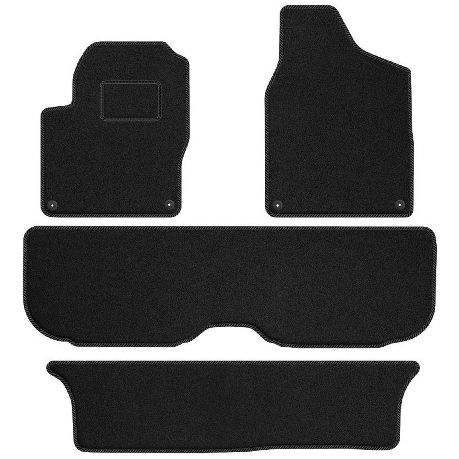 Tapis de sol STREAK en velours noir pour Ford Galaxy I 1995-2006 7 places