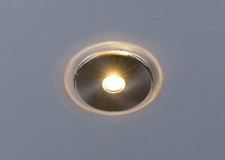 LED Spot Einbaustrahler Edelstahl 7cm 3 Watt warmton extra mit Lichtkranz 12V