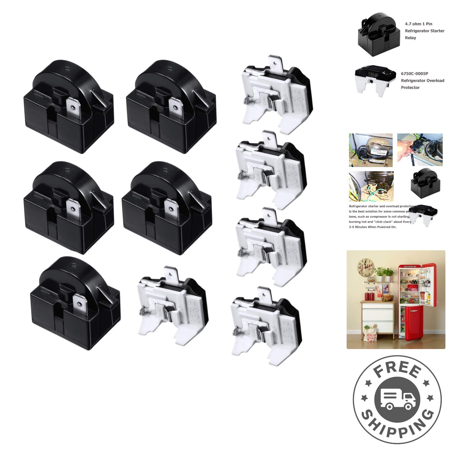 Professional-Grade Refrigerator Starter Relay and Overload K