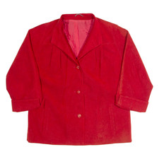 Vintage ALCANTARA Giacca da Donna Rosso 90s M