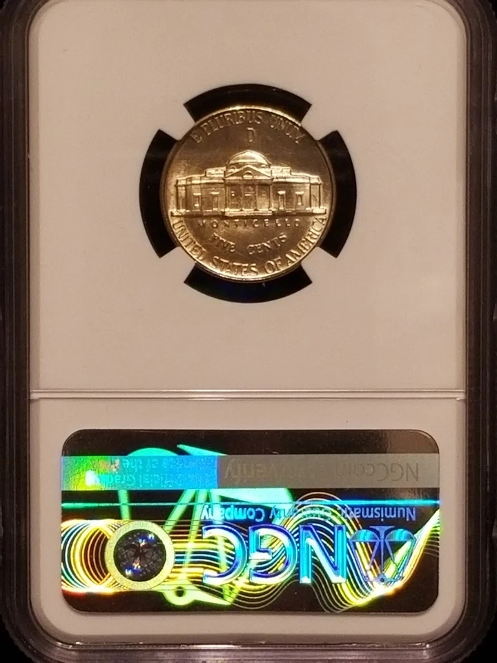 1943 Denver WWII %35 Silver Nickel, NGC MS67 With 6 Full Steps, Rare - Image 2 of 4