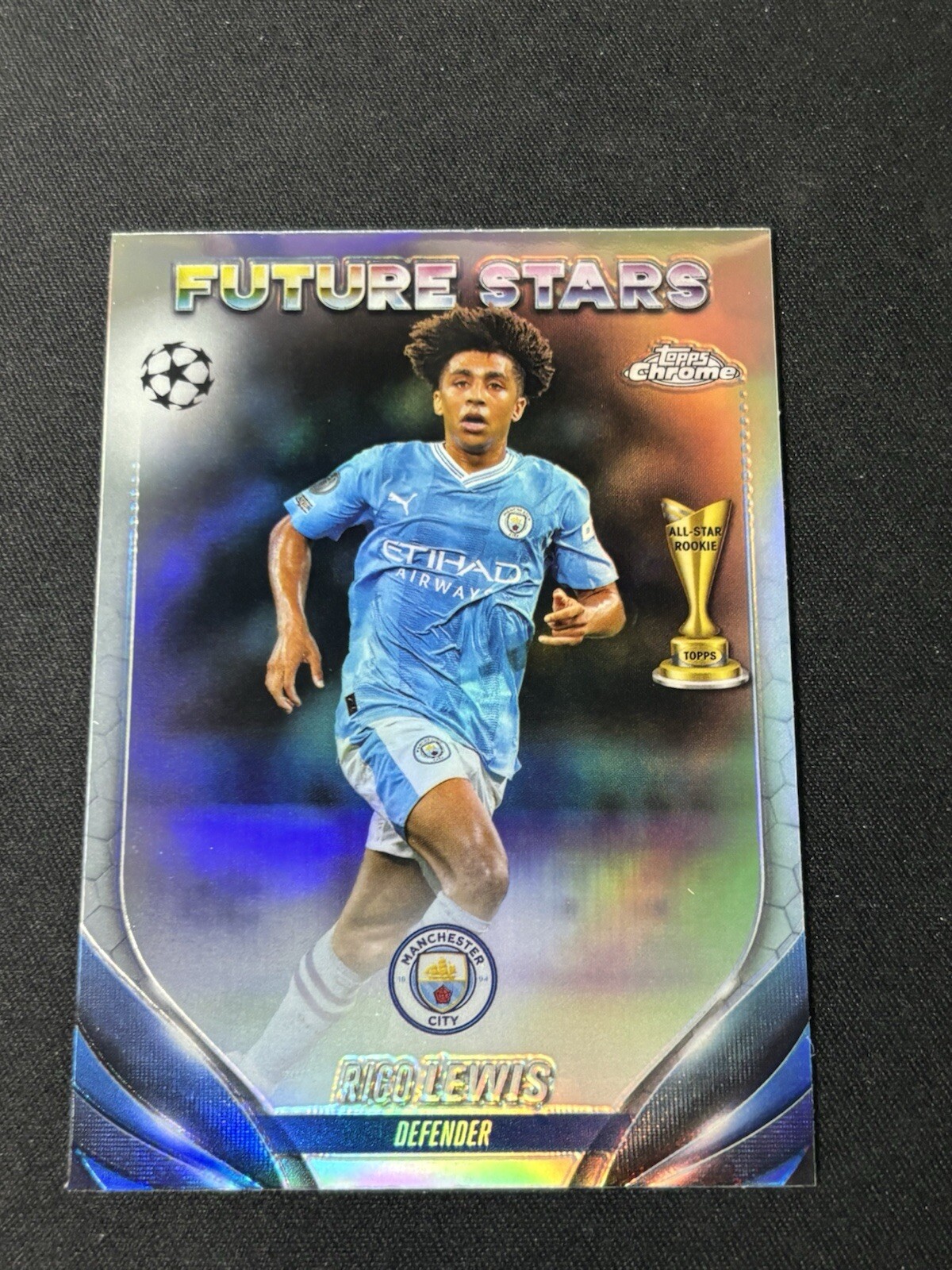 Rico Lewis 2023-24 Topps Chrome UEFA Future Stars Refractor Manchester City #105