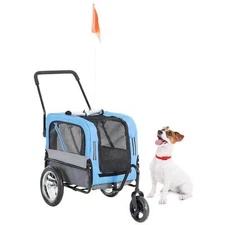 2 in 1 Folding Dog Pet Jogger Stroller With Detachable Carrier