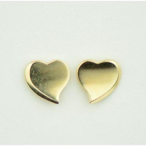 14K Solid White Yellow Gold Heart Shape Stud Earrings - 第 1/8 張圖片