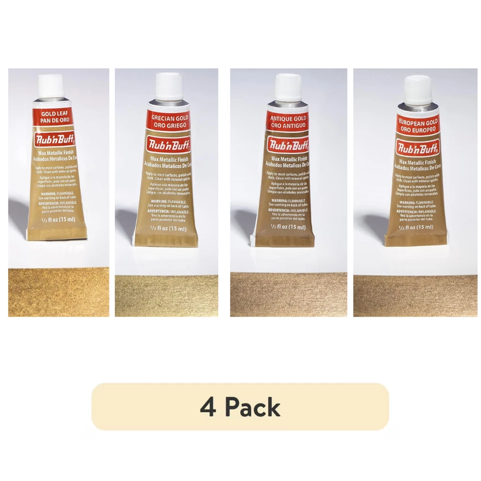 Cera metálica AMACO Rub 'n Buff - Acabado dorado para muebles y manualidades - 15 ml Foto 2 de 4