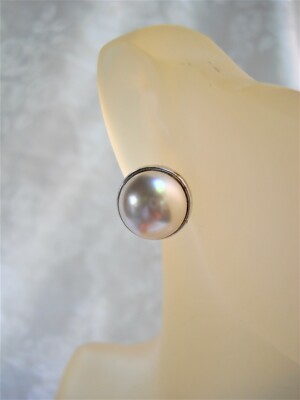 MABE OFF-WHITE MAJORCA/MALLORCA PEARL EARRINGS 12,14,16MM OMEGA CLIP RHODIUM FIL
