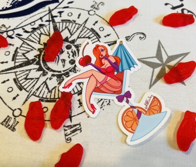 Sexy Jessica Rabbit Sticker, Roger Rabbit Decal, Pinup Stickers Martini ...