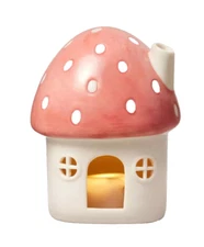 Target Spritz Easter 2024 Pink 4.5" Lit Ceramic Easter Mushroom House Light up