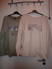 2 für 1: 2 Sweater Oberteile Pulli von Jean Pascale in grün und gelb Gr.M