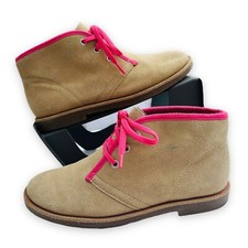 Lands' End Suede Chukka Boots Beige / Pink Youth Girls 4M
