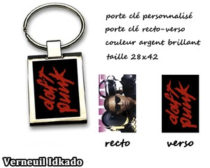 Porte Cle Metal Recto Verso Personnalise Daft Punk Ebay