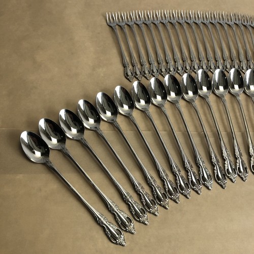 57 pcs Vintage Oneida Distinction Deluxe Stainless HH Flatware 29 Forks 28 Spoon - Picture 2 of 13