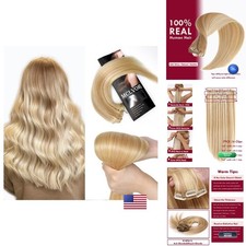 MCLVOR Clip in Hair Extensions Brazilian Remy Human Hair Caramel to Bleach