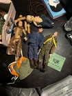 Vintage 12 inch G.I. Joe lot with clothes and accessories as is horrible conditi