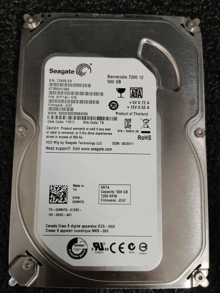 Dell 2MH75 ST3500413AS 9YP142-519 500GB 7.2K RPM FW JC47 DC 11511 SATA 3.5" HDD - Image 3 of 4