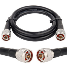 N Male to N Male Cable 3FT, Low Loss KMR400 Coax Extension Cable