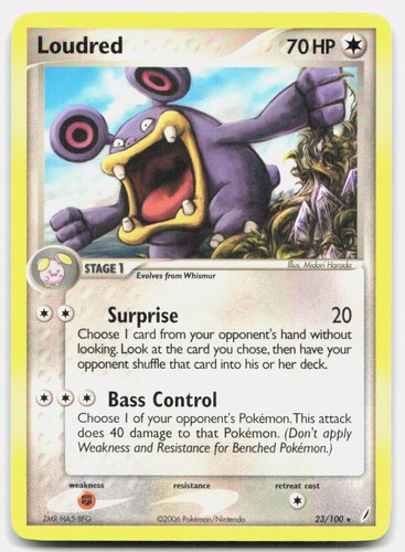 Crystal Guardians Loudred 23/100 Damaged Pokemon R Tcg Card