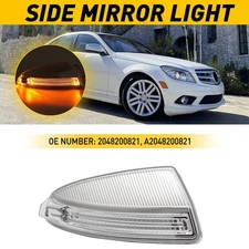 For Mercedes C250 C300 08-15 C350 LED Side Mirror Turn Signal Lights Clear Right