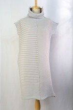 PLEATS PLEASE Gray/Beige Sweater Pleats Sleeveless Dress ISSEY MIYAKE 406 0011