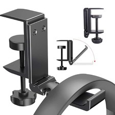 Headphone Holder Under Desk Hook with Cable Organizer, Foldable Aluminum Head...