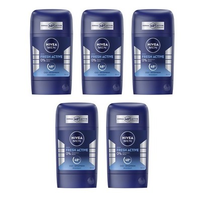 5 x 50ml Nivea Men Deostick Fresh Active