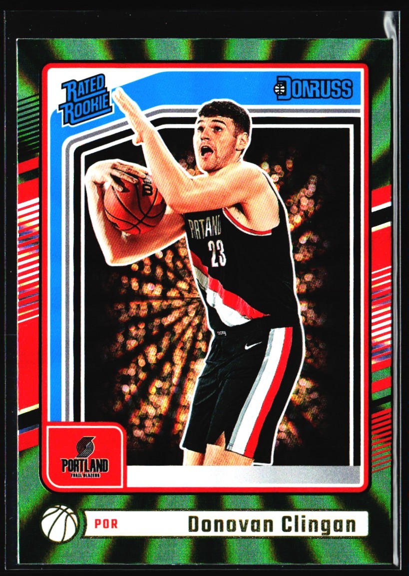 2024-25 Donruss Green Laser Donovan Clingan Rookie Portland Trail Blazers #223