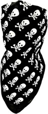 LITTLE Skulls VELCRO Brand Adjustable Close COTTON Bandana Face Cover Mask BLACK