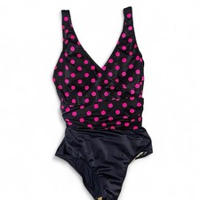 Retro Vintage Women  s Polkadot Swimsuit One Piece By Maxine Hollywood