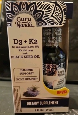 Black Seed Oil, Cold-Pressed Nigella Sativa - Rich in Vitamin D3 5000 Units, K2 