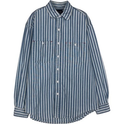Used 90'S GAP (Old GAP) Long-Sleeve Cotton Stripe Shirt Made in Canada Men's...