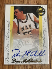Dan McClintock Northern Arizona Basketball Autograph Press Pass Rookie Card Auto. rookie card picture