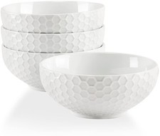 Cereal Soup Bowls, 20 Ounce White Bowls Set, Porcelain Bowls for Oatmeal, Ric...