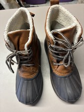 Lightly Used Boys London Fog Snow Boot Kids Size 5 Brown Warm