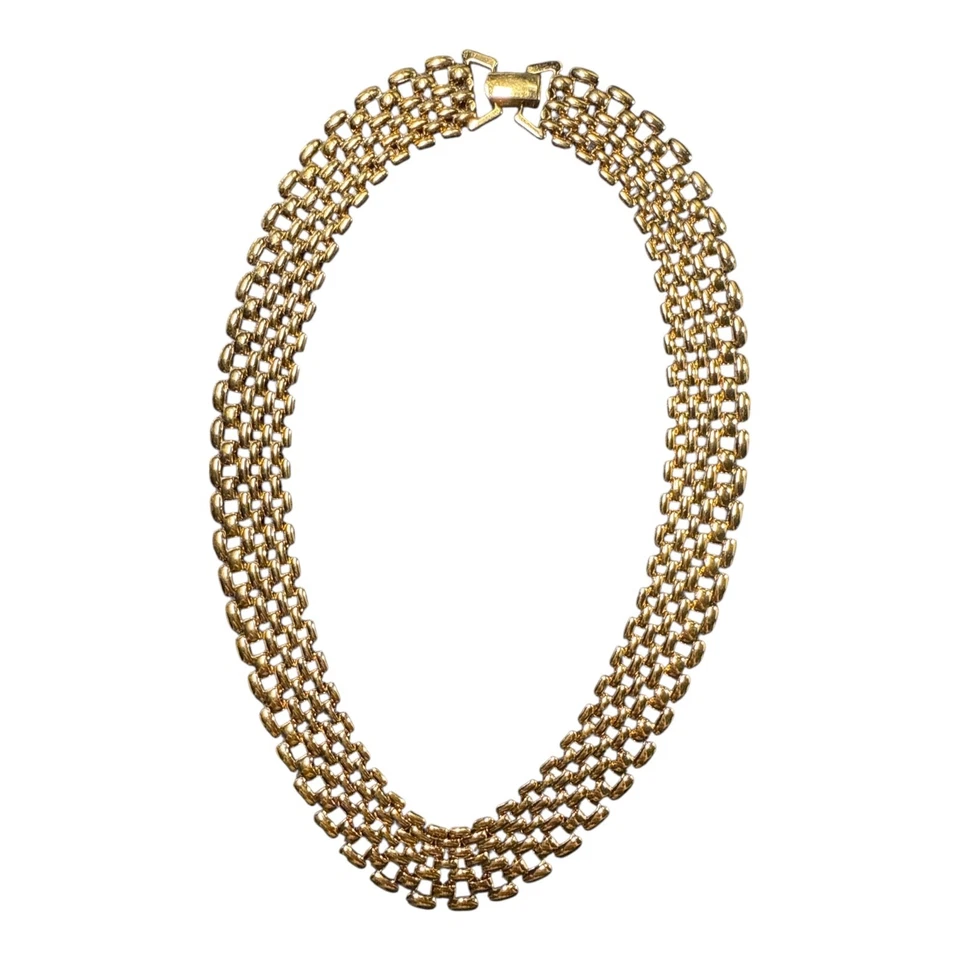 VINTAGE NAPIER Gold Tone Choker Necklace Beautiful! N210 - Image 4 of 4