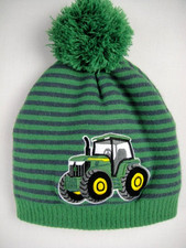 John Deere One Size Toddler Green Stripe Tractor Beanie Hat