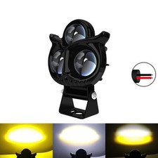 LED Motorcycle Headlight Owl Shaped Spotlights White Yellow High Low Beam Light
