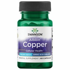 Swanson Albion Chelated Copper 2 mg – 60 Capsules